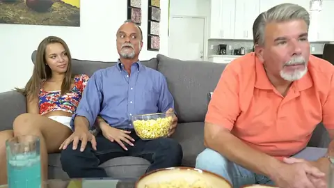 Teenage taunts astonished parent's buddy by rubbin' his lollipop