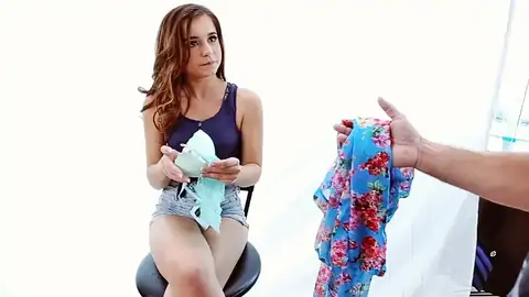 Kharlie Stone wearing underwear and chatting to the man